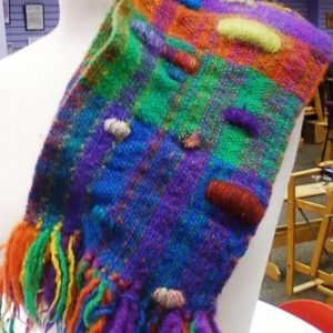 Felted Saori Serape with Bubbles by Raquel Rosa