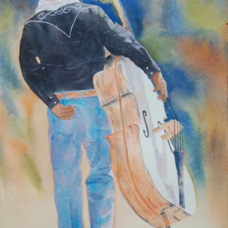 Tuesday Market Bass Player by Mary Eggers