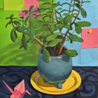 Jade Plant with Crane by Amy Mann