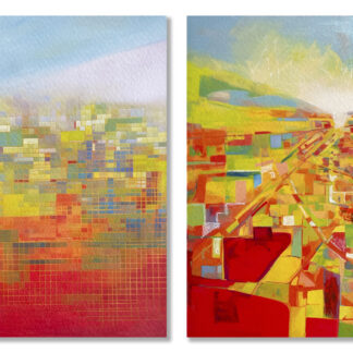 Colorfield Landscape Diptych by Abol Bahadori