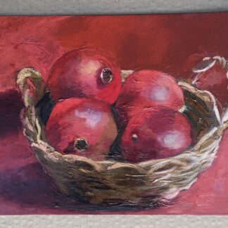 Pomegranates in Vine Basket by Karen Baith