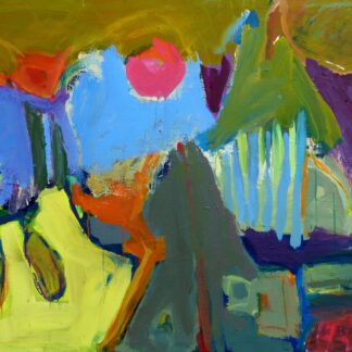 Landscape with Red Sun by Linda Bankerd