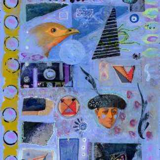 Ephemera: Blue with Collage Elements by Melissa Keith Hentges