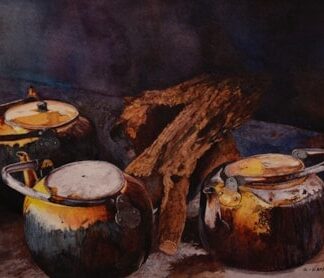 Old Copper Kettles by Cecilia Capestany