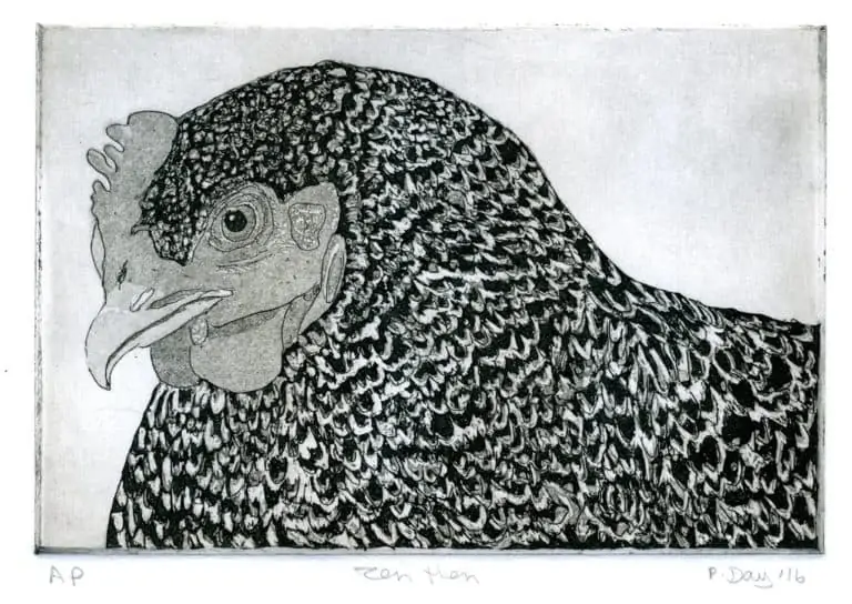 Pamela Day "Zen Hen" Etching