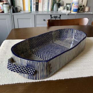 Blue Lined Dish by Olivia Duley