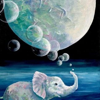 Elephant Swimming in Space by Nancy M Patrick