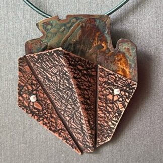 Sterling Silver and Copper Pendant with Fold by Carol Feather