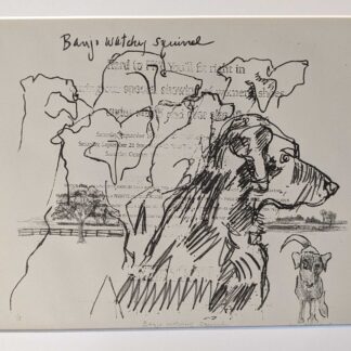 Banjo Watching Squirrel, 1/8 by Avis Fleming