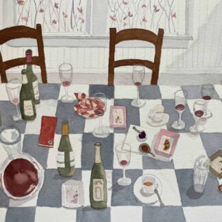 Lunch on a Patterned Tablecloth by Leigh Fulton