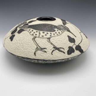 Three Spotted Sandpipers Vase by Shirly Gromen