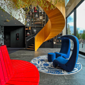 Lounging in the Lobby by Judy Guenther