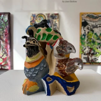 Carved Clay Birds by Joan Slottow