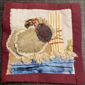 On the Beach : Front Cover for Hand Stitching Continued Sampler by Robin Ingram