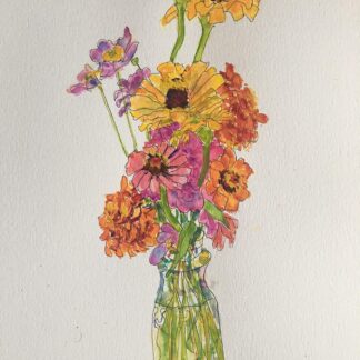 Zinnias and Anemones by Dale McGrath