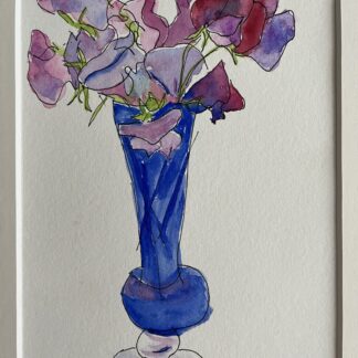Sweet Peas in a Blue Vase by Dale McGrath