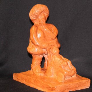 Mother on cell phone and baby by Carol Morgan