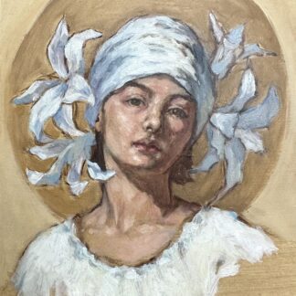 Girl with white lilies by Sonia Nayar