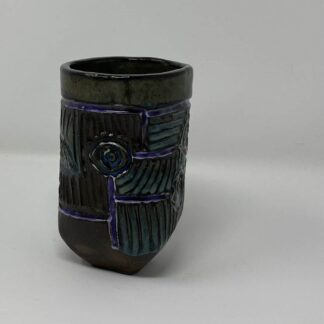 Blue Carved Cup by Sarah Philip