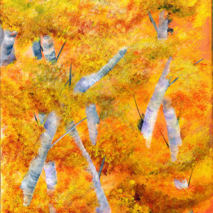 Charlene Fuhrman-Schulz "Reflections in gold" Sumi-E Painting