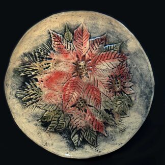 Poinsettia Plate by Sabine Arndt