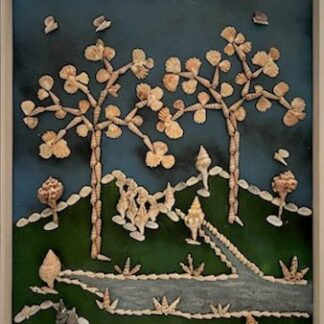 Sea Shell Mosaic Oil Painting, Seashell Art on canvas, The Valley by Jerry Schenkel