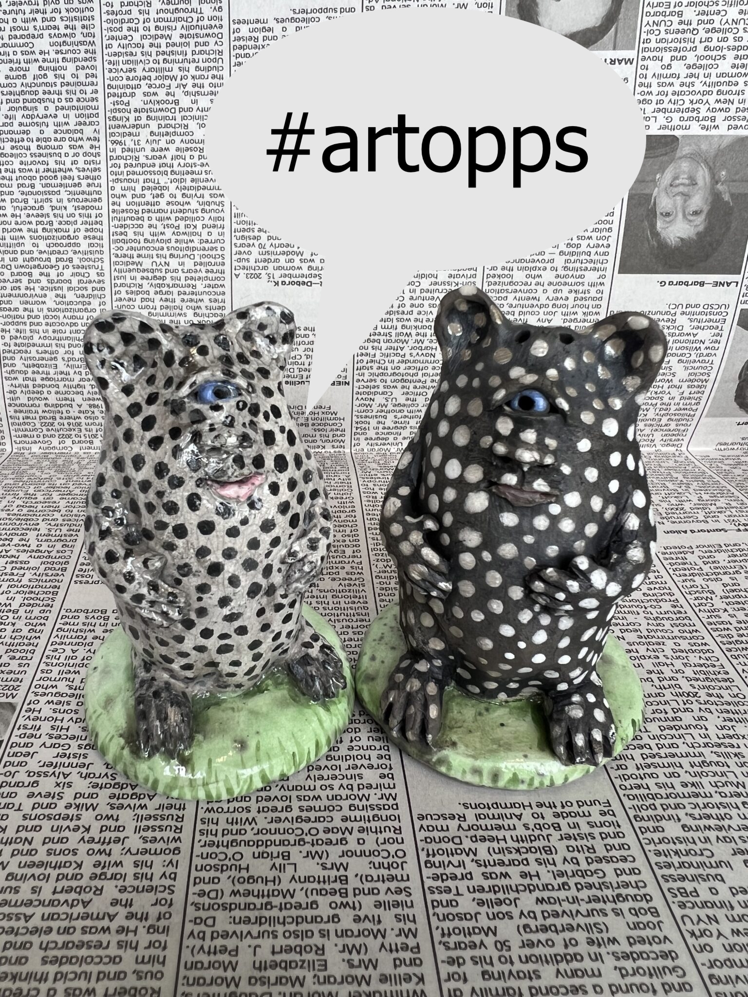 "Salt and Pepper Monsters" by Lisa Schumaier is on view in Tabletop 2024 through September 8.