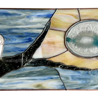 Polar Owl Stained Glass Wall Hanging by Alla Sharkova