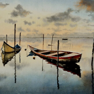 Two Boats in Still Water by Jinchen Han