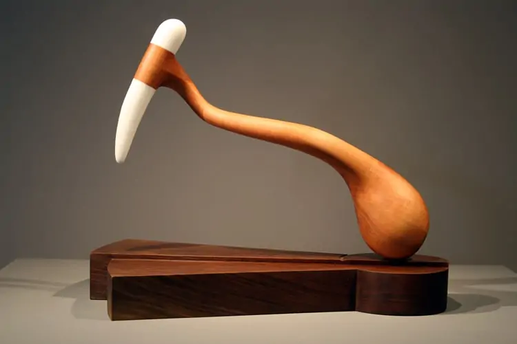 George Tkabladze "360 Degrees" Wood and Stone Sculpture