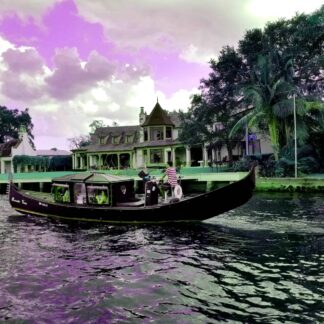 Venice Boat Purple Sky by Amy Woodhouse