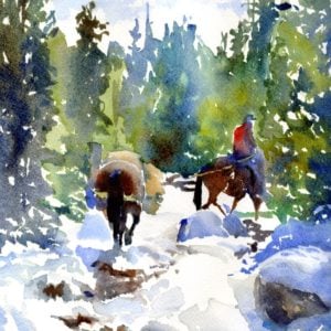 Leigh Culver "Wyoming Winter" Watercolor