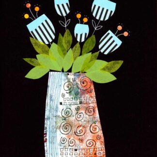 Striped Blue Blossoms by Stacy Yochum