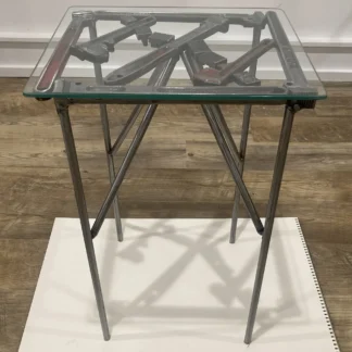 Pipe wrench side table by Sean Adams