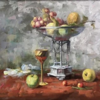 Fruit and Silver Bowl by Rulei Bu