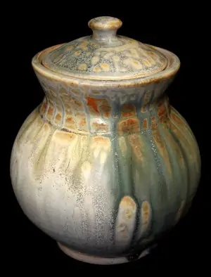 Ash-Glazed Lidded Jar by Brian Grow