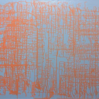 Sky Blue and Coral by Kathleen Dobbyn