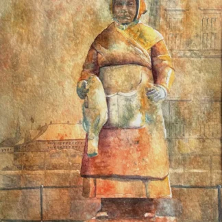 Fish Market Vendor by Merete Evans