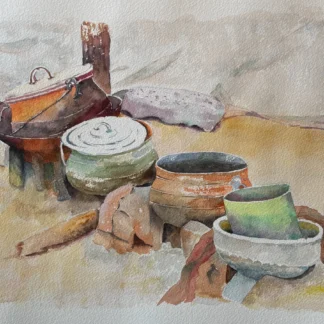 Kitchen of the displaced by Merete Evans