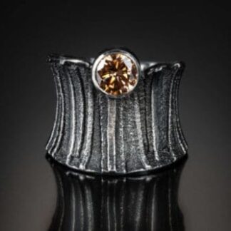 Nick Barnes "Fused Sterling Band with Tourmaline" Metal Jewelry