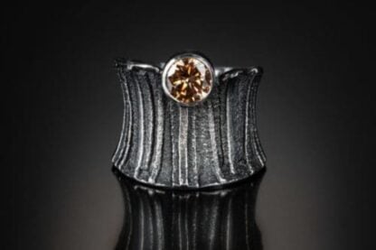 Nick Barnes "Fused Sterling Band with Tourmaline" Metal Jewelry