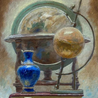 Globe with Blue Vase by Ito Briones
