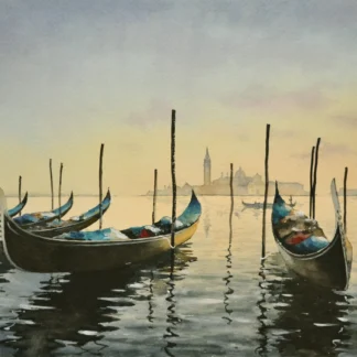 Gondolas in Venice by Jinchen Han