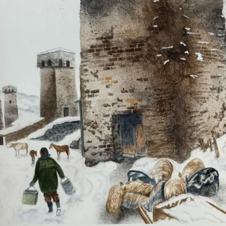 Feeding the pigs in Svaneti by Stephen Howell