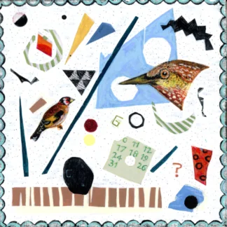 Ephemera: Two Birds, Scalloped Border by Melissa Keith Hentges