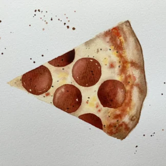 A slice of pepperoni by Ebru Karayigit