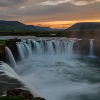 Godafoss Sunset by Eva Lanyi