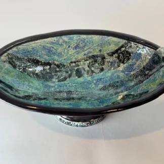 Oval Pedestal Bowl by Barbara Nowak
