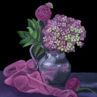 Dahlias and Hydrangea by Gloria Spellman