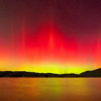 Northern Lights Over Lake Moomaw by Carol Stalun